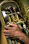 Description: Euphonium musician in Havana